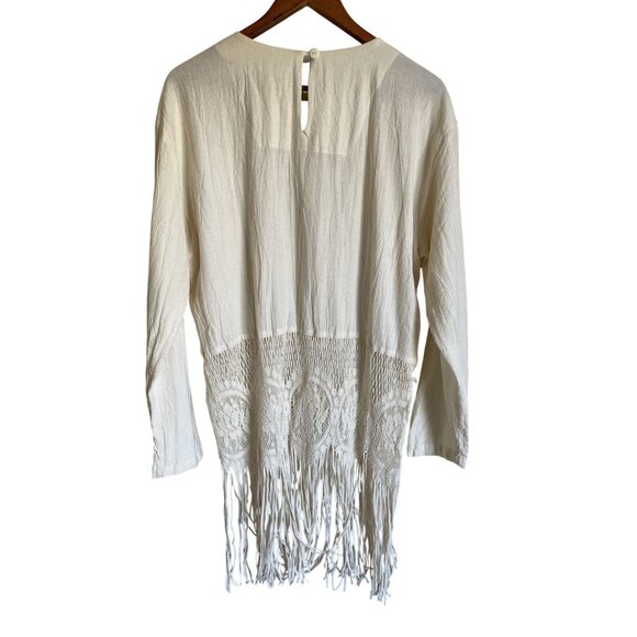 Choon California Made in USA Lace Fringe Cropped Top Size12 100% Cotton Top Fest - Picture 2 of 14